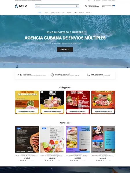 Captura de pantalla del proyecto de la agencia multiservicio ACEM