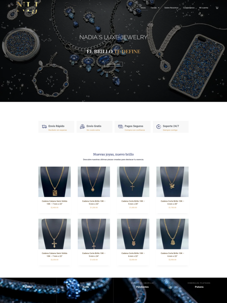 Captura de pantalla del proyecto Nadia's Luxe Jewelry