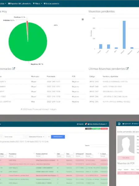 Captura de pantalla del proyecto de Sistema de Gestión y Monitoreo de Estudios Diagnósticos de SARS-CoV-2